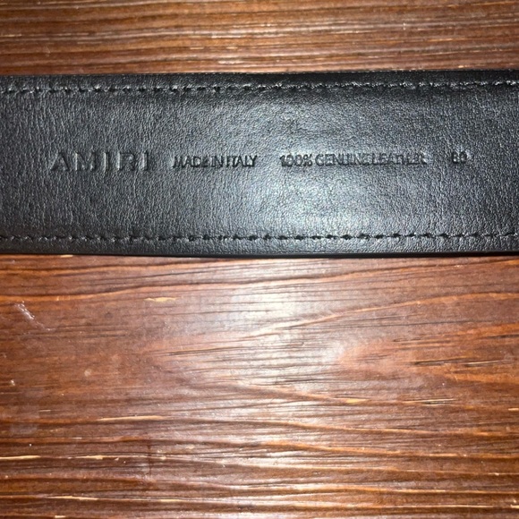 Men's Amiri (M.A.) Buckle Leather Belt Color: Black Size: 32IN (80CM) - Picture 2 of 4